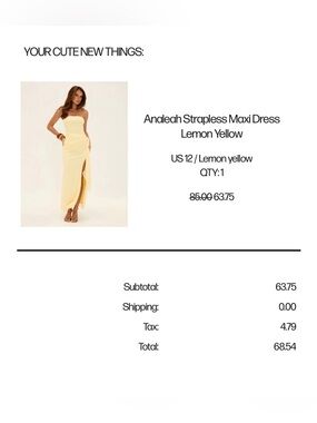 Princess Polly Analeah strapless maxi dress